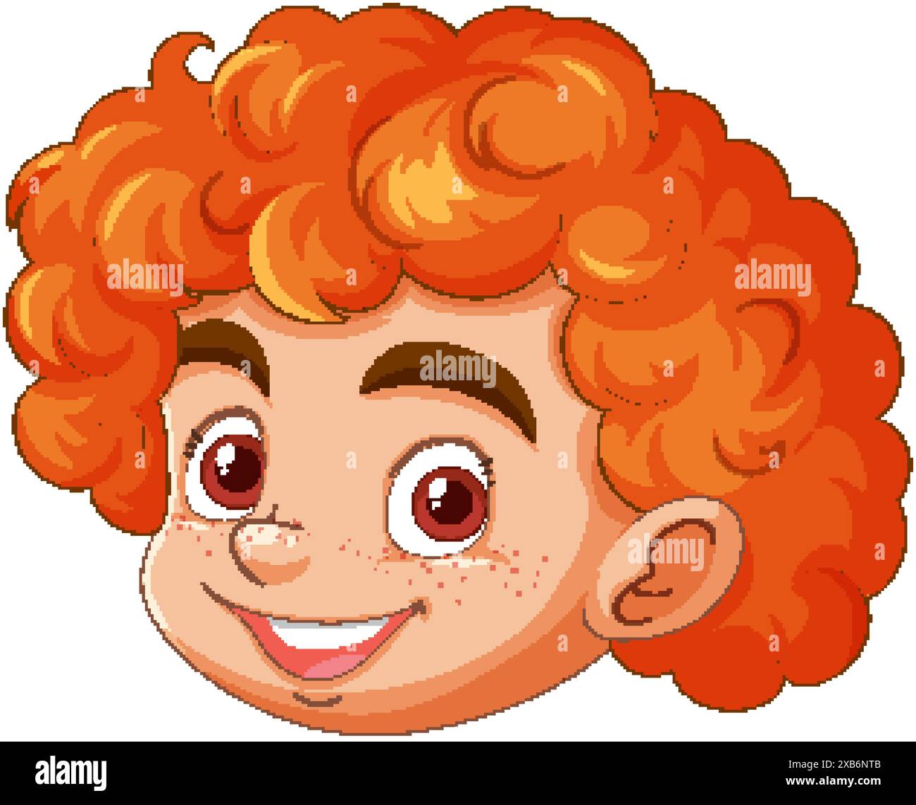 Happy child with curly red hair smiling Stock Vector Image & Art - Alamy