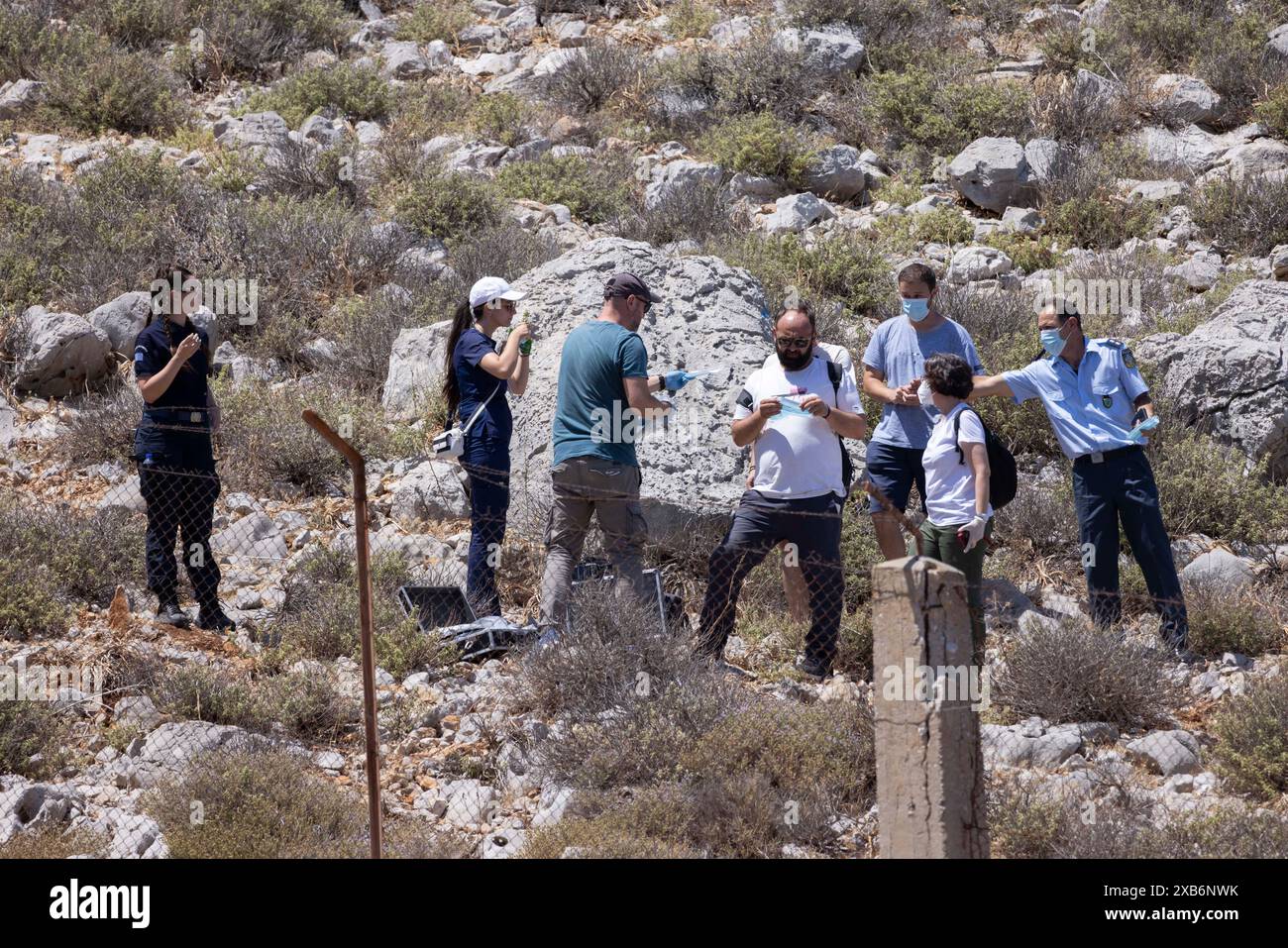 Greek Police Officers Guard The Body Of Michael Mosley At Agia Marina ...