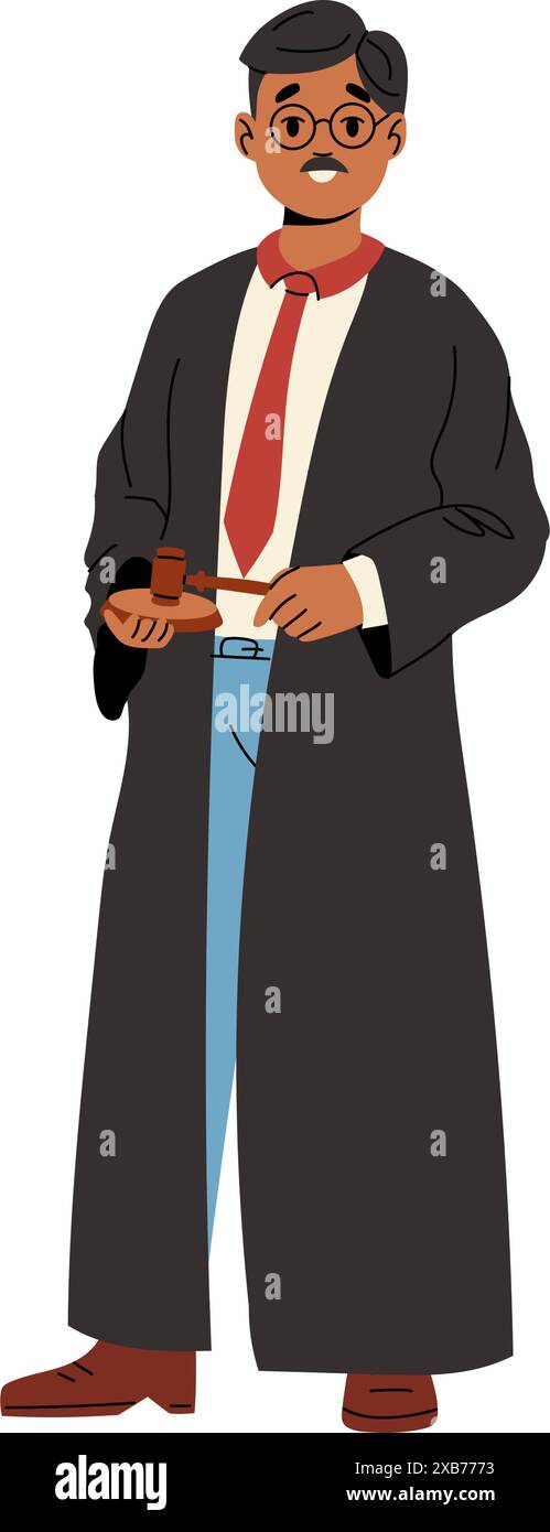 Judge character. Isolated vector illustration Stock Vector