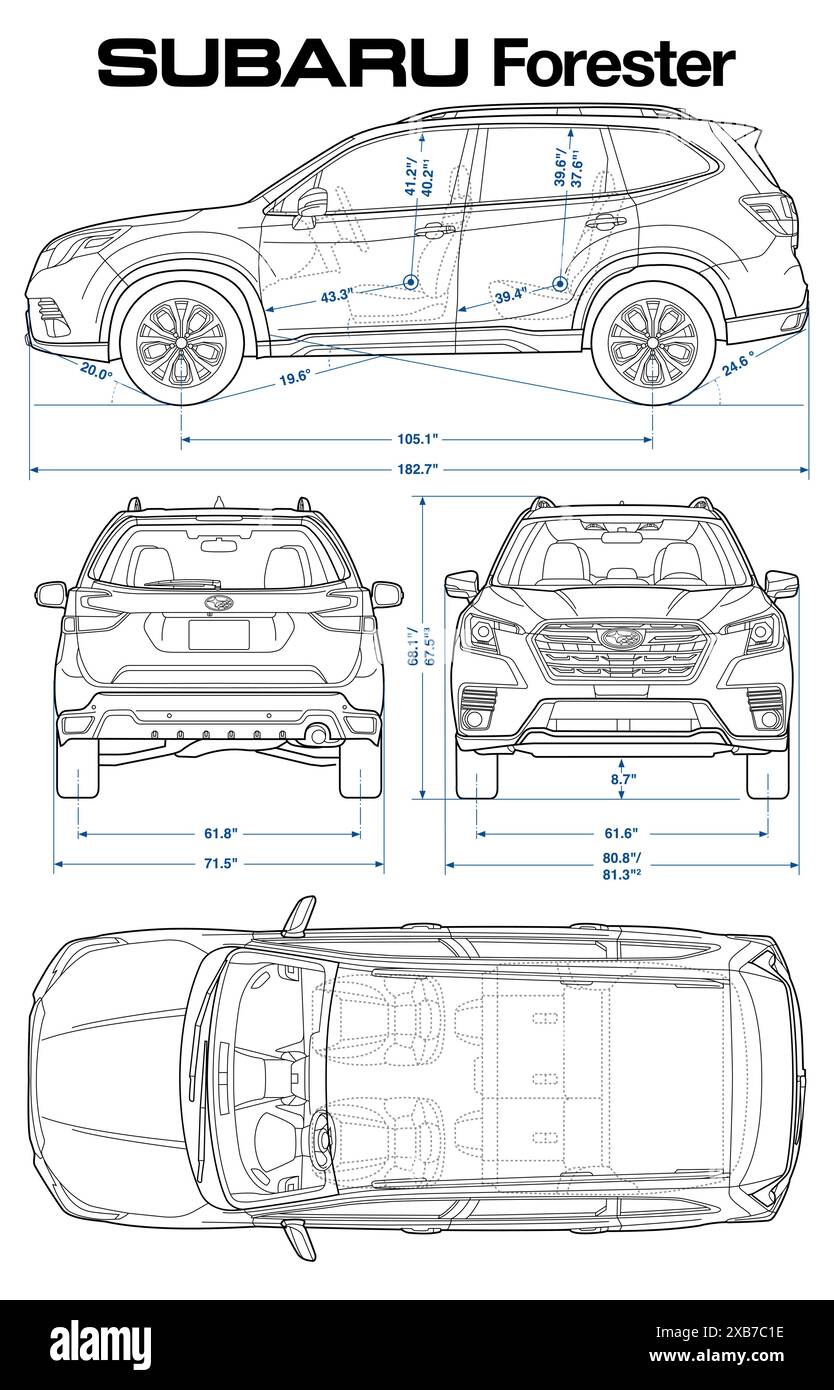 Subaru Forester 2024 car blueprint Stock Vector Image & Art Alamy