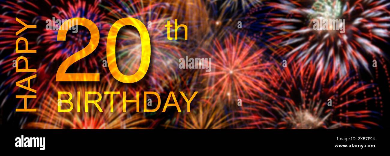 Happy 20th Birthday Banner – Fertig Aufgehängt, Goldglitzernd, Aus Papier, Ca. 1 M Lang, Kein Zusammenbau Nötig