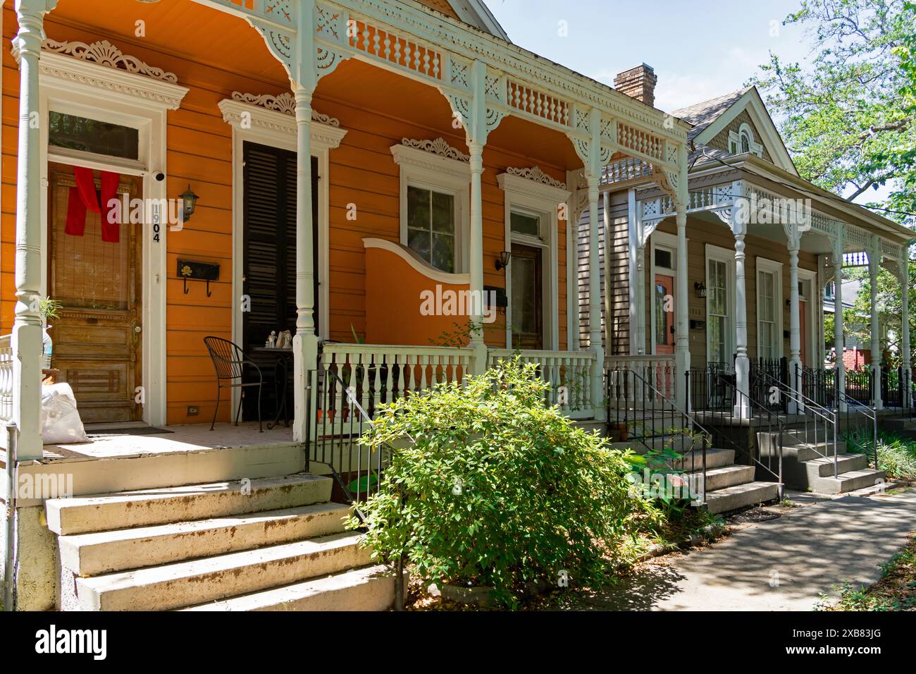 Vernacular type of houses. New Orleans’ historic townhouses. New