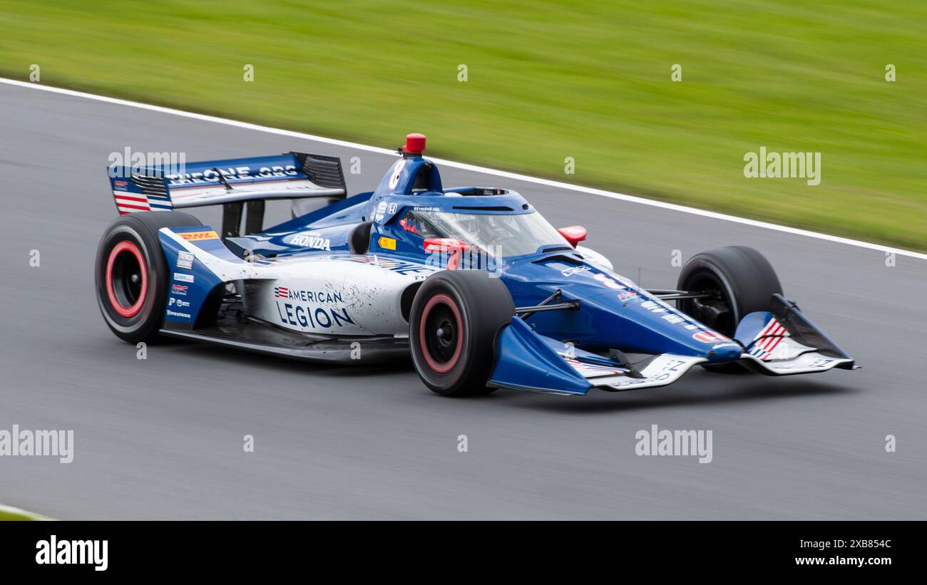 June 09, 2024 IndyCar 8 Linus Lundqvist drives his Chip Ganassi