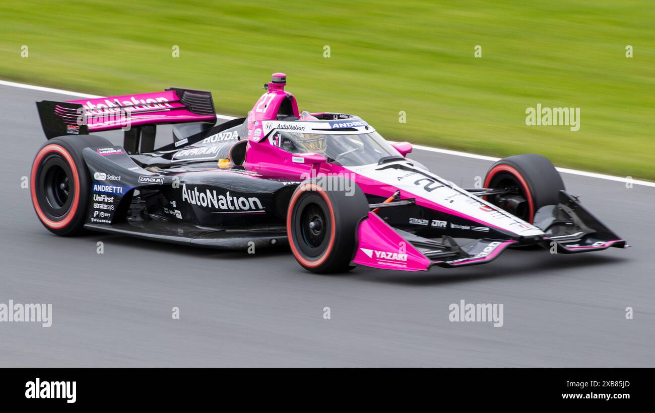 June 09, 2024 IndyCar 27 Kyle Kirkwood drives his Andretti Global