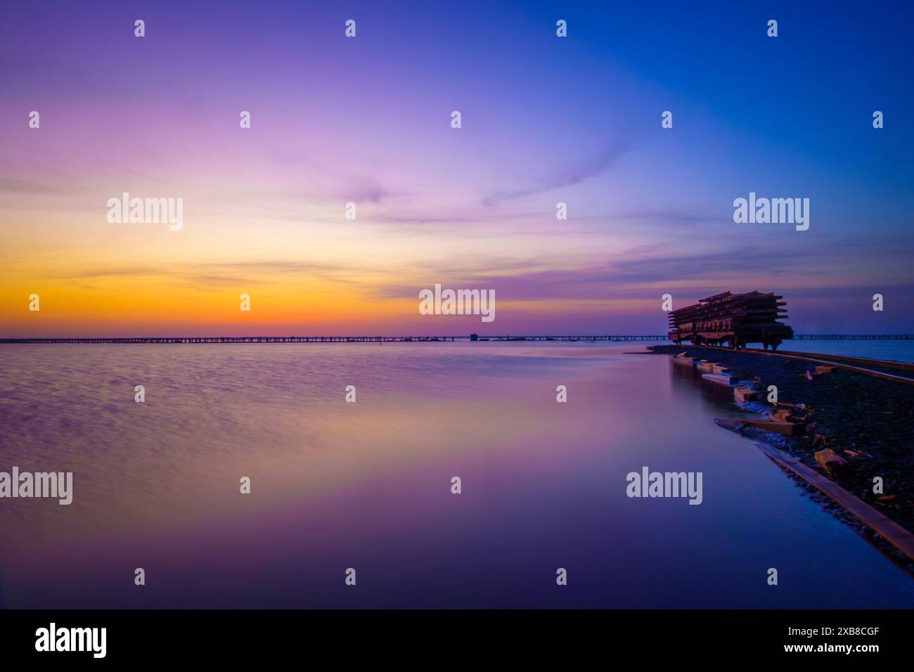 Serene ocean view wooden structure hi-res stock photography and images ...