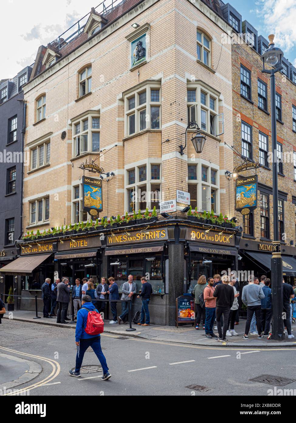 The Dog and Duck Pub Soho, London. Grade II listed