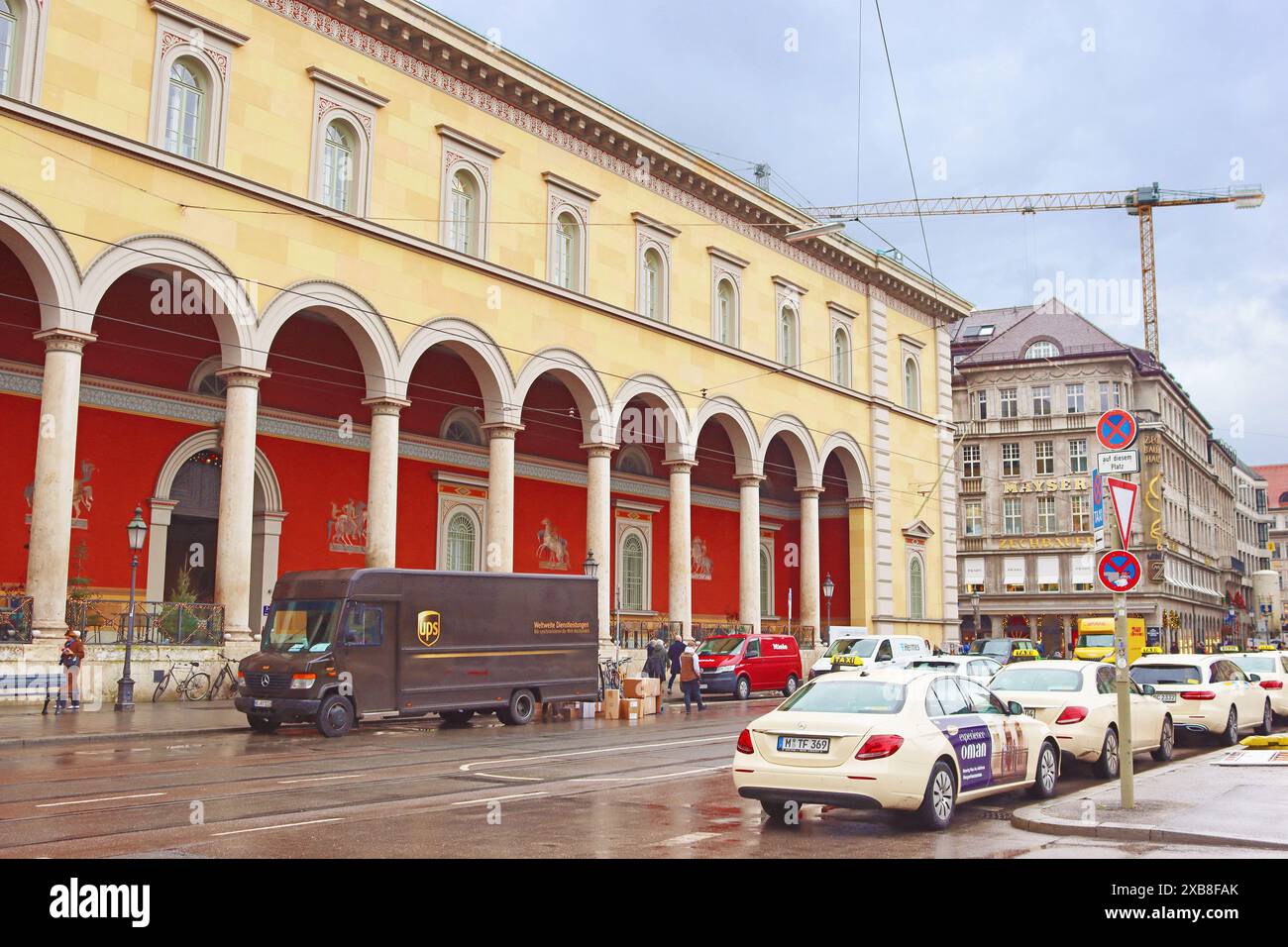 Munich, Germany - December 20, 2023: The Thorring-Jettenbach Palace on Max-Joseph-Platz. It was built in the Rococo style in the 18th century Stock Photo