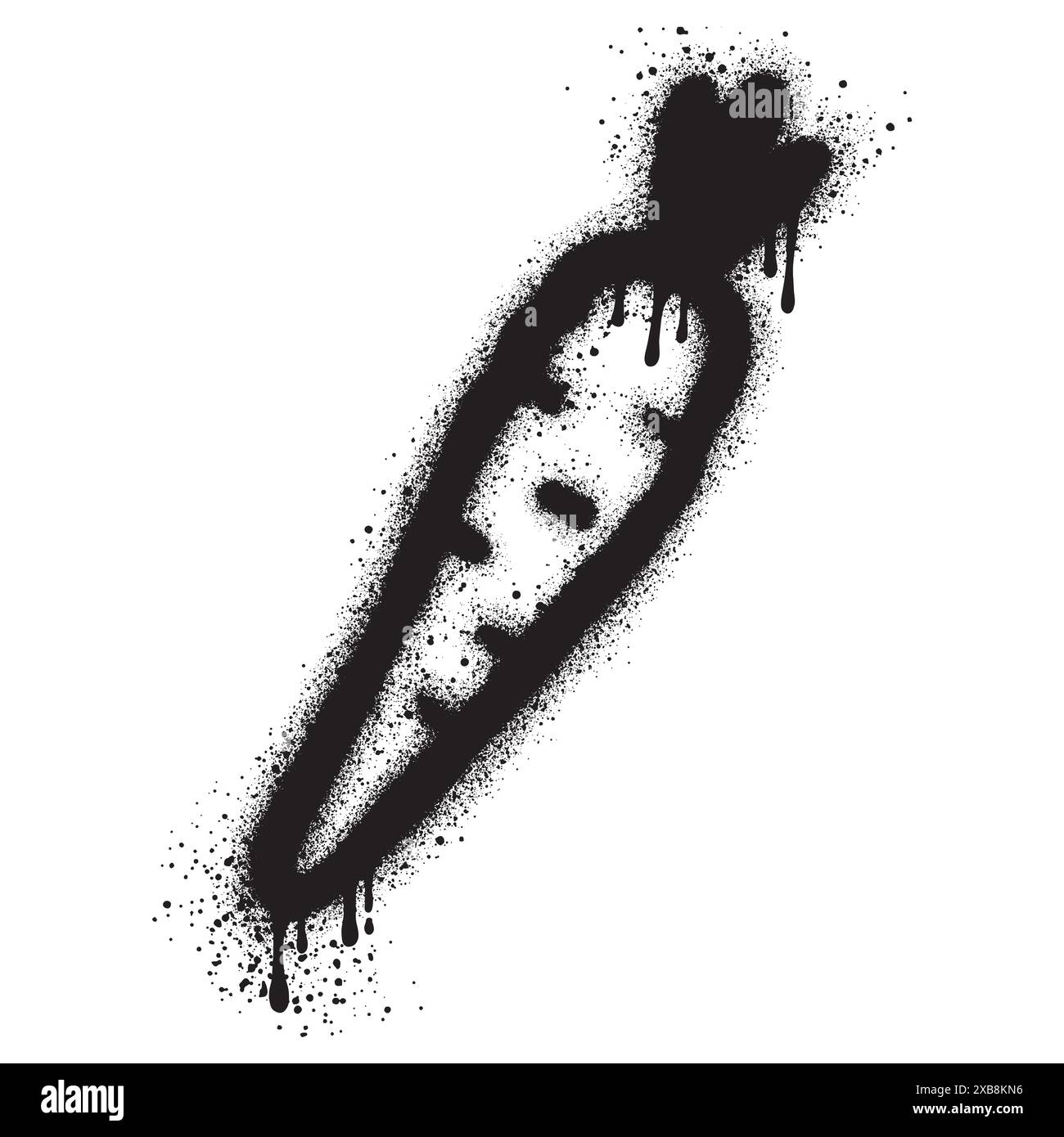 Spray Painted Graffiti Carrot Sprayed isolated on white background. Stock Vector