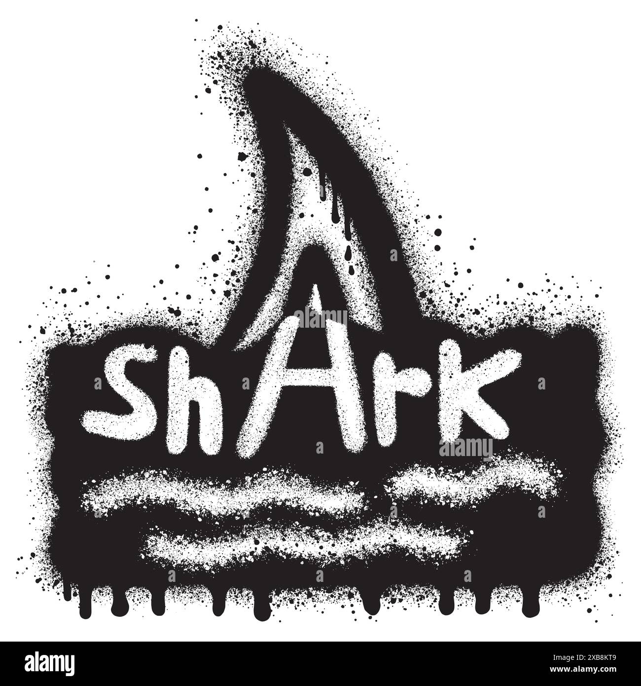 Spray Painted Graffiti shark Sprayed isolated with a white background Stock Vector
