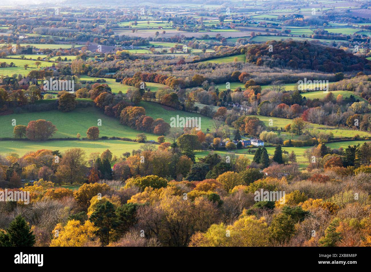 The Herefordshire autumn countryside from the Malverns, Herefordshire ...
