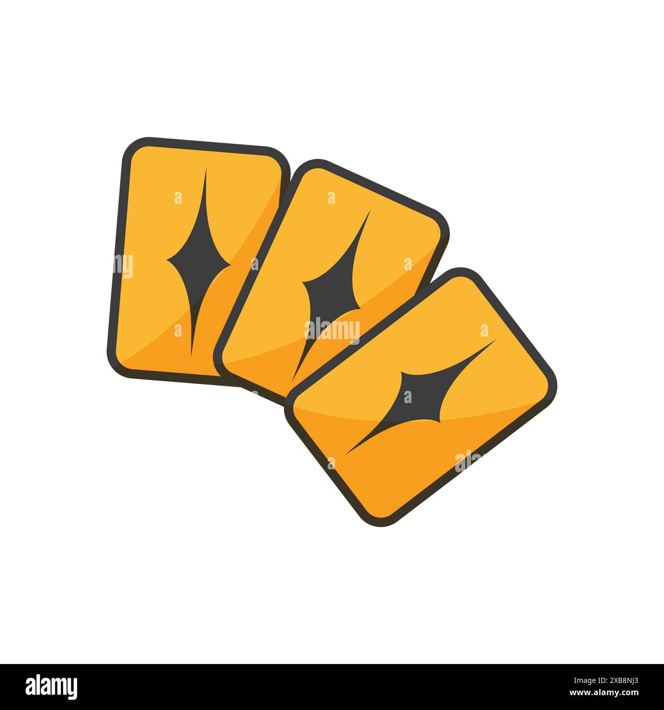 Three cards from deck face down for fortune telling and games vector illustration Stock Vector