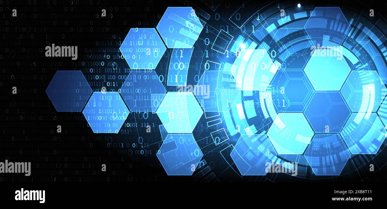 Hexagons on gradient color background. Hi-tech digital technology ...