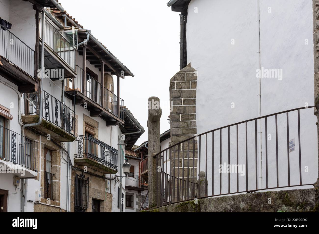 A scenic street view in Candelario, Salamanca, Castilla y Leon, Spain. Stock Photo