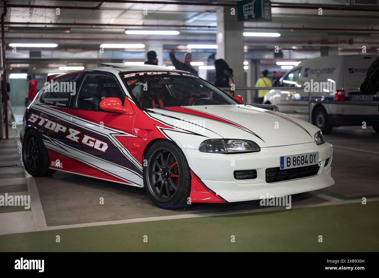 A fifth generation Honda Civic EG Japanese sports car tuned in JDM style Stock Photo
