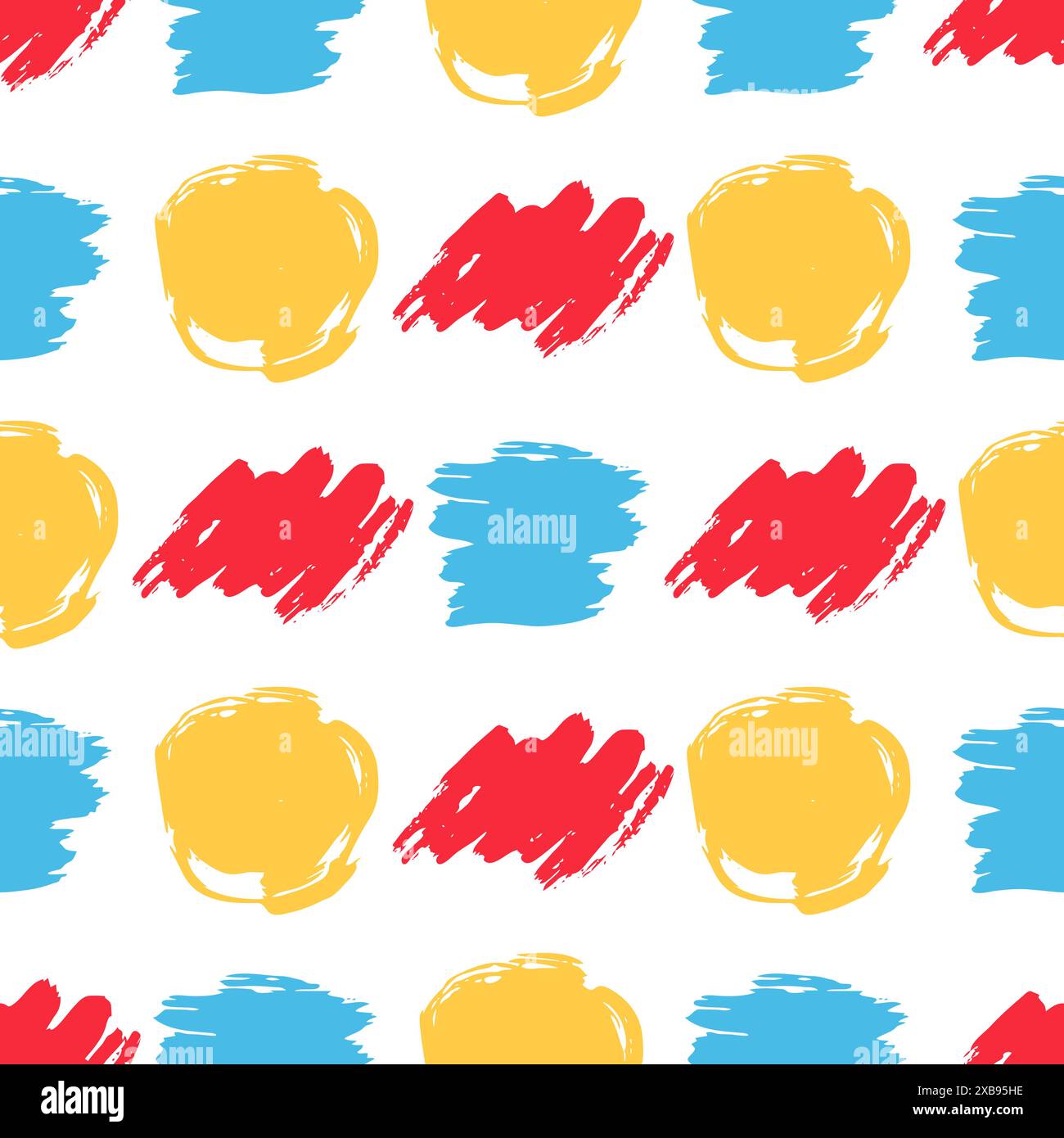 Seamless pattern with hand drawn scribble smear on white background. Abstract grunge texture. Vector illustration Stock Vector