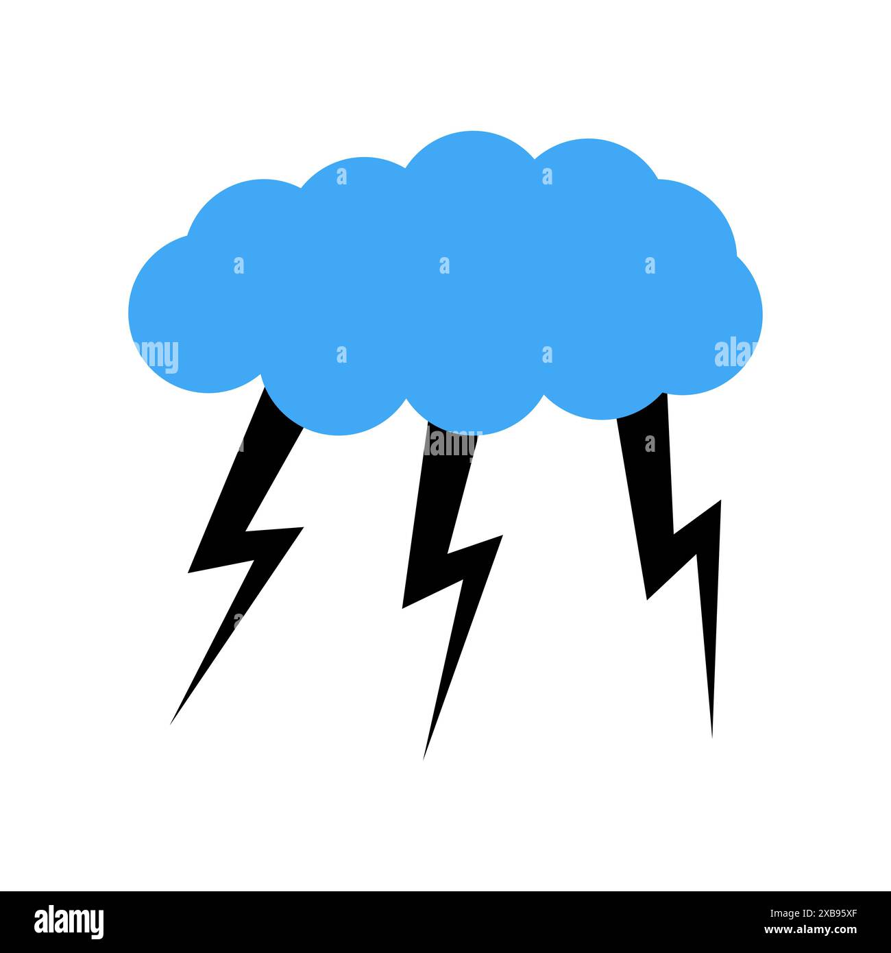 A cloud with a thunderstorm. Vector illustration. Stock Vector