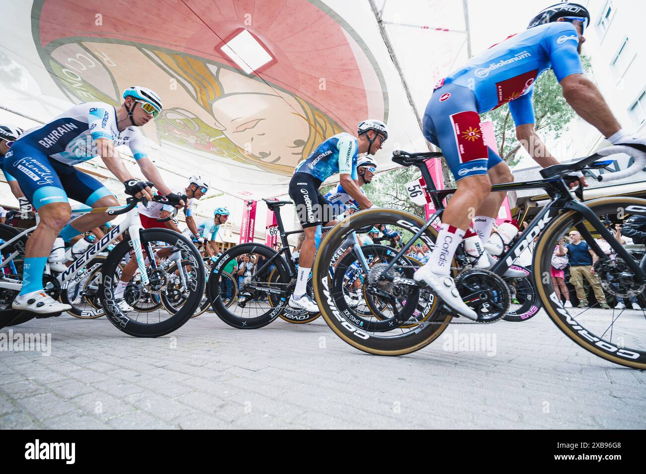 The cyclists at the start of the Riccione stage of the Giro d'Italia on ...