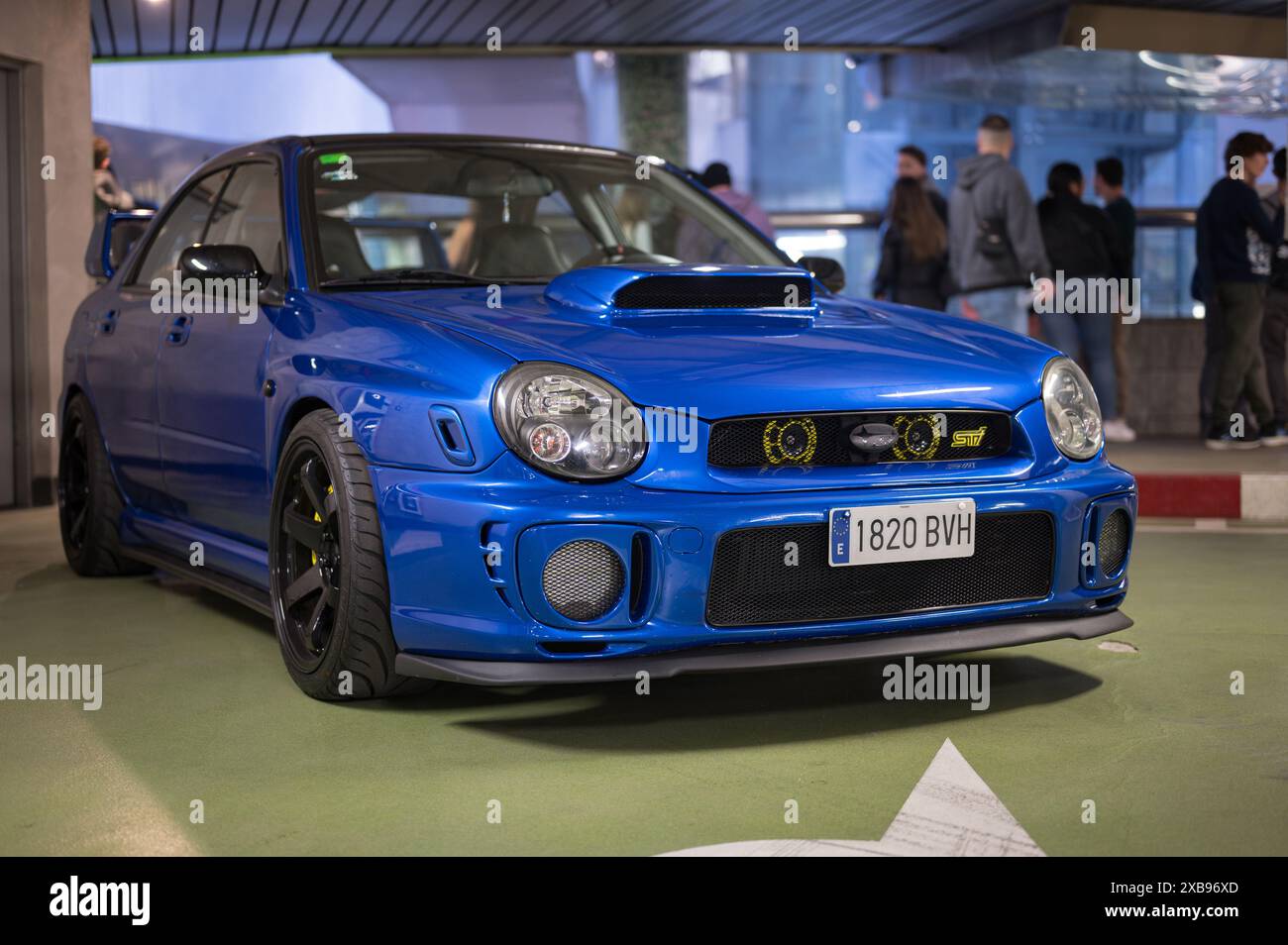 The classic second generation blue Subaru Impreza WRX STI rally sports ...