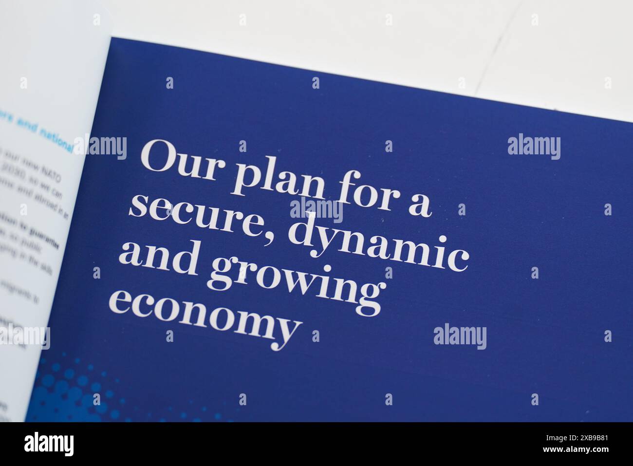 The Conservative Party General Election manifesto at it's launch at ...