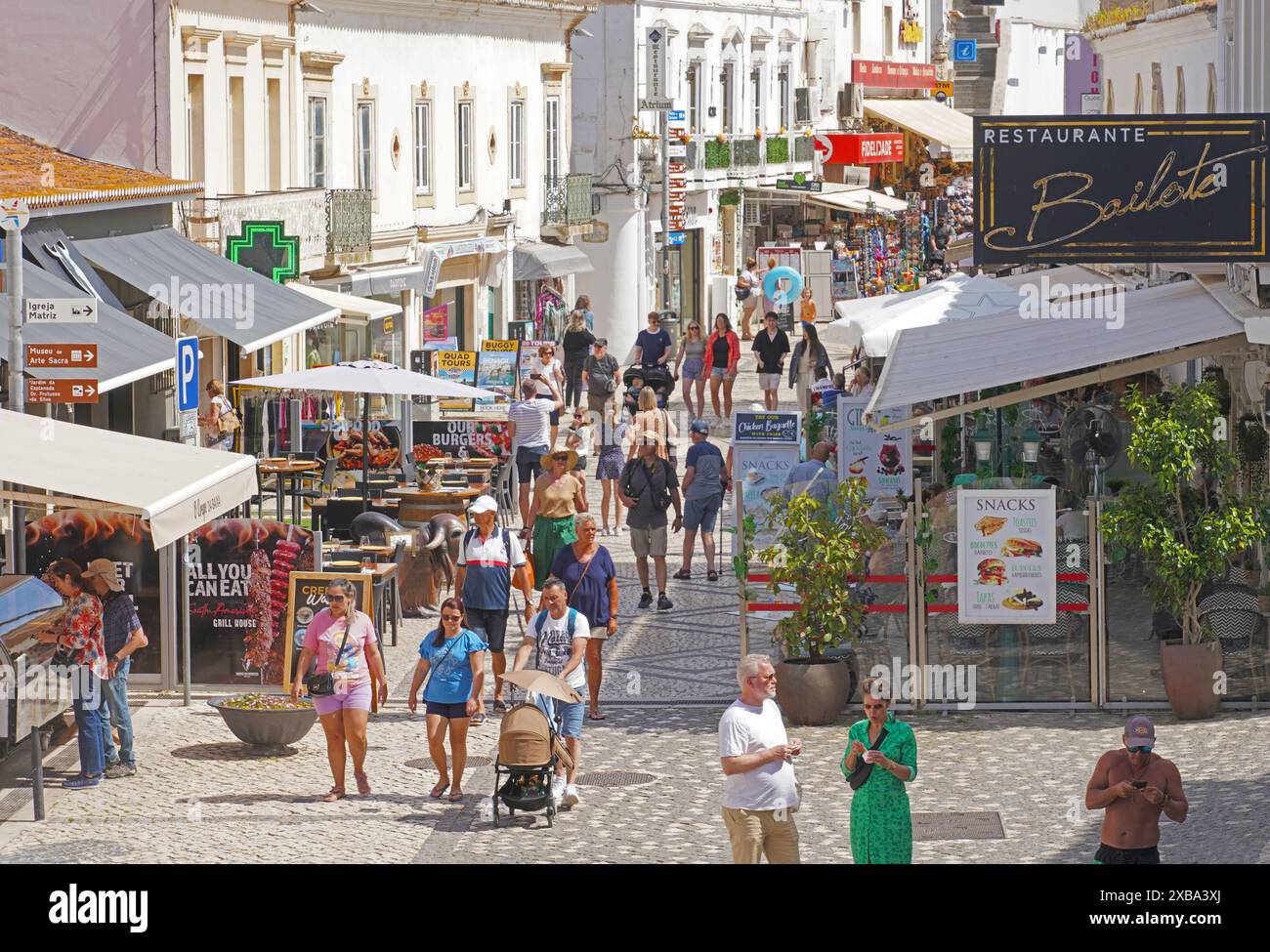 Albufeira Old Town in the Algarve of Portugal. Stock Photo