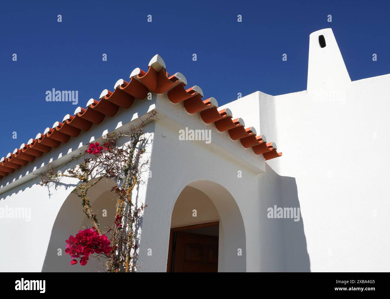 Algarve house architecture in Benagil. Stock Photo