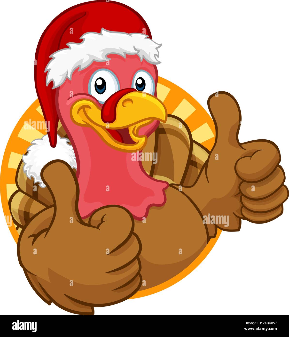 Turkey In Santa Hat Christmas Thanksgiving Cartoon Stock Vector Image &amp; Art - Alamy