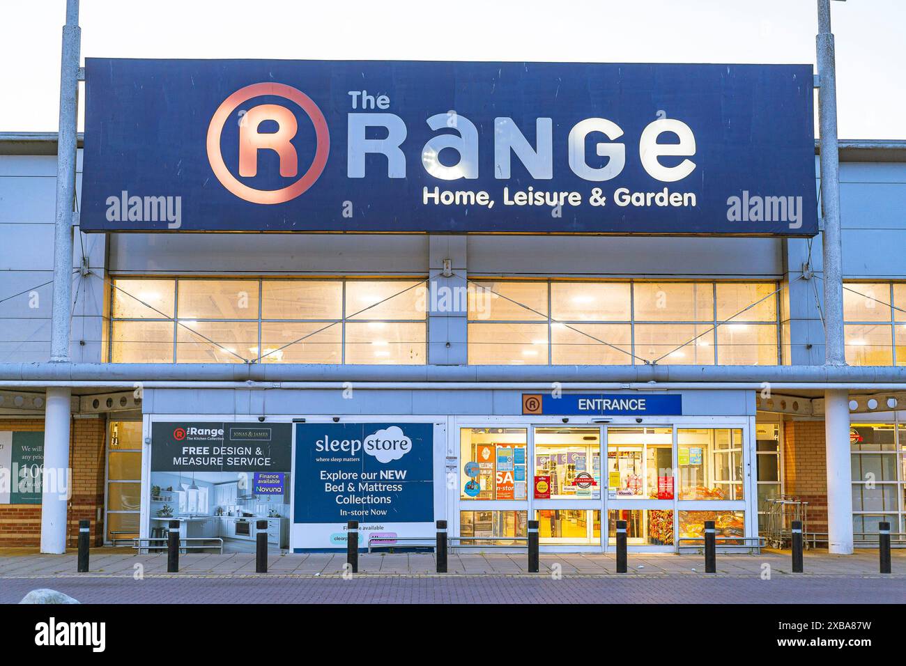 Front store view of aThe Range shop on a retail park in the UK Stock ...