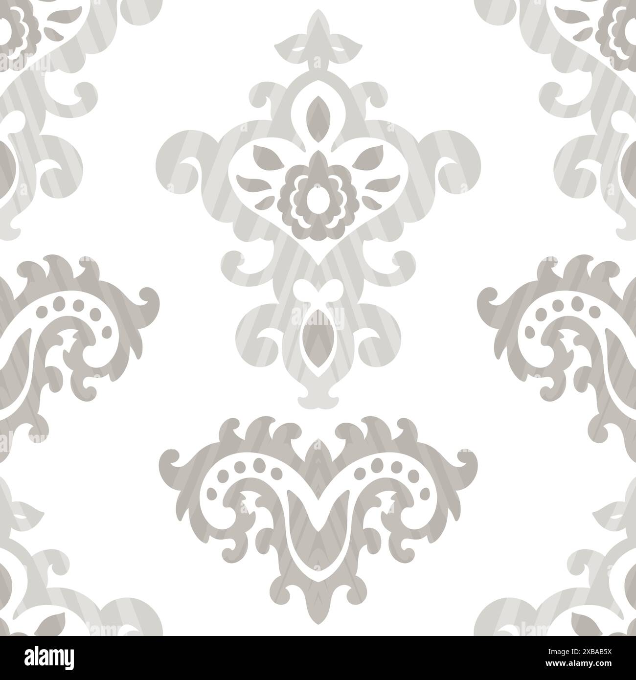 Elegant Beige Floral Damask Pattern Stock Vector Image & Art - Alamy