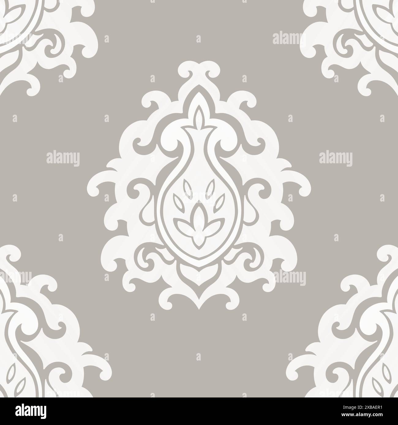 Elegant Beige Floral Damask Pattern Stock Vector Image & Art - Alamy