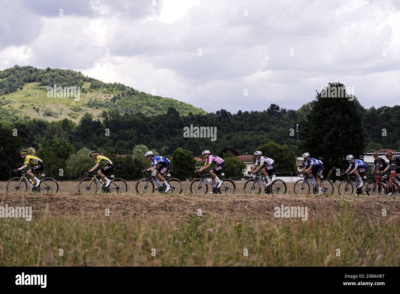 Italia. 11th June, 2024. The pack rides cycles during the 3rd stage of the Giro Next Gen2024