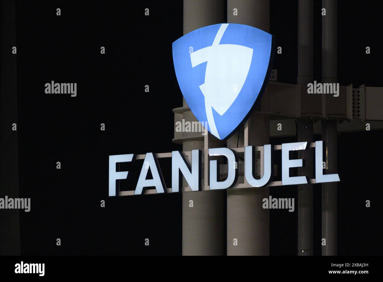 Toronto, ON, Canada – August 5, 2023: View at the Fanduel company sign in Toronto Stock Photo