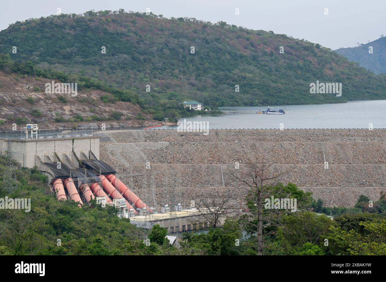 GHANA, Akosombo, Volta River Authority, large Volta dam and reservoir ...