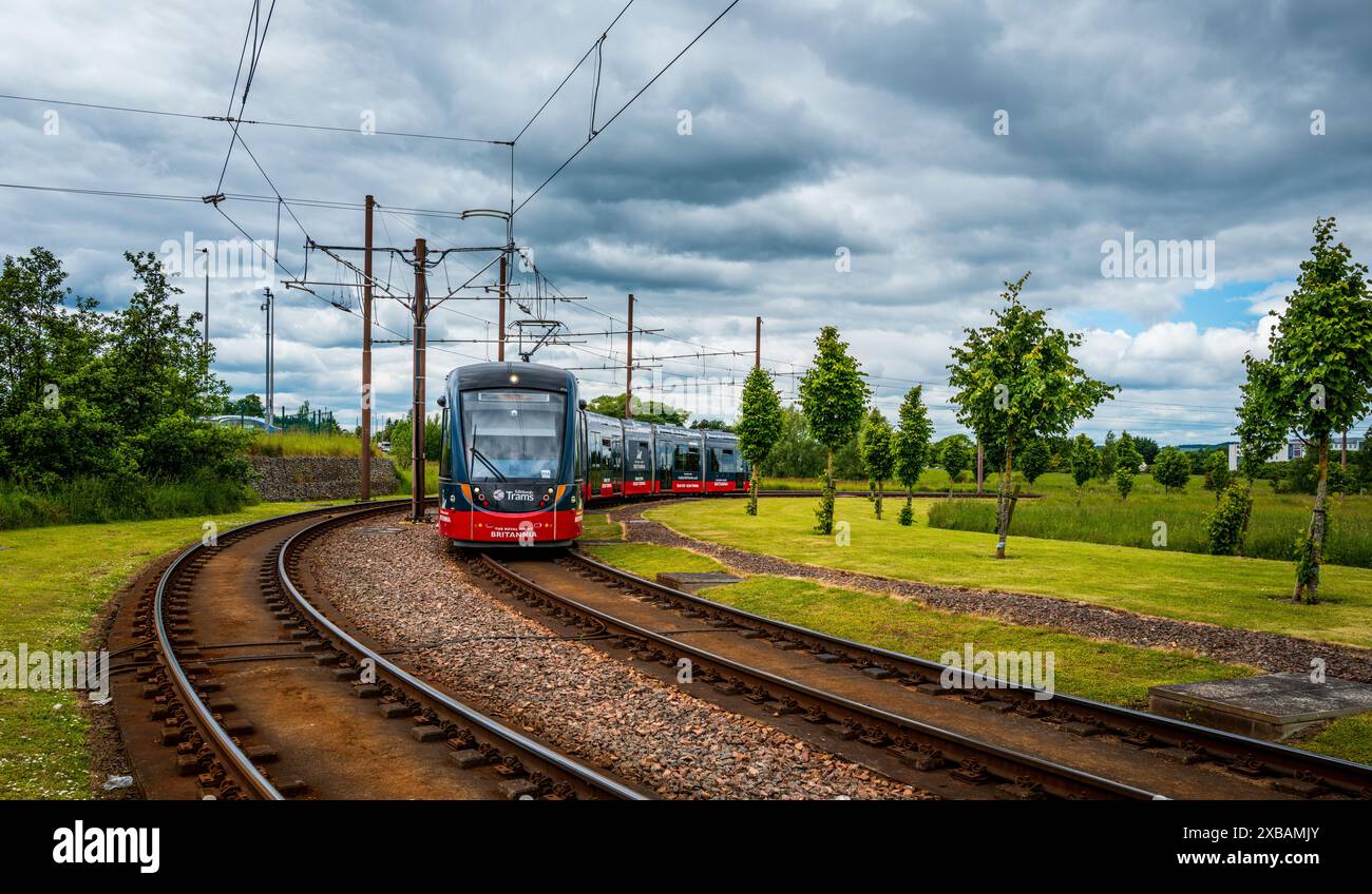Edinburgh Tram near Ingliston Park & Ride Station, near Edinburgh, Scotland Stock Photo Alamy