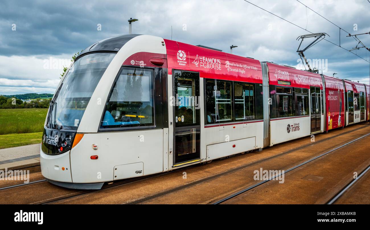 Edinburgh Tram at Ingliston Park & Ride Station, near Edinburgh, Scotland Stock Photo Alamy