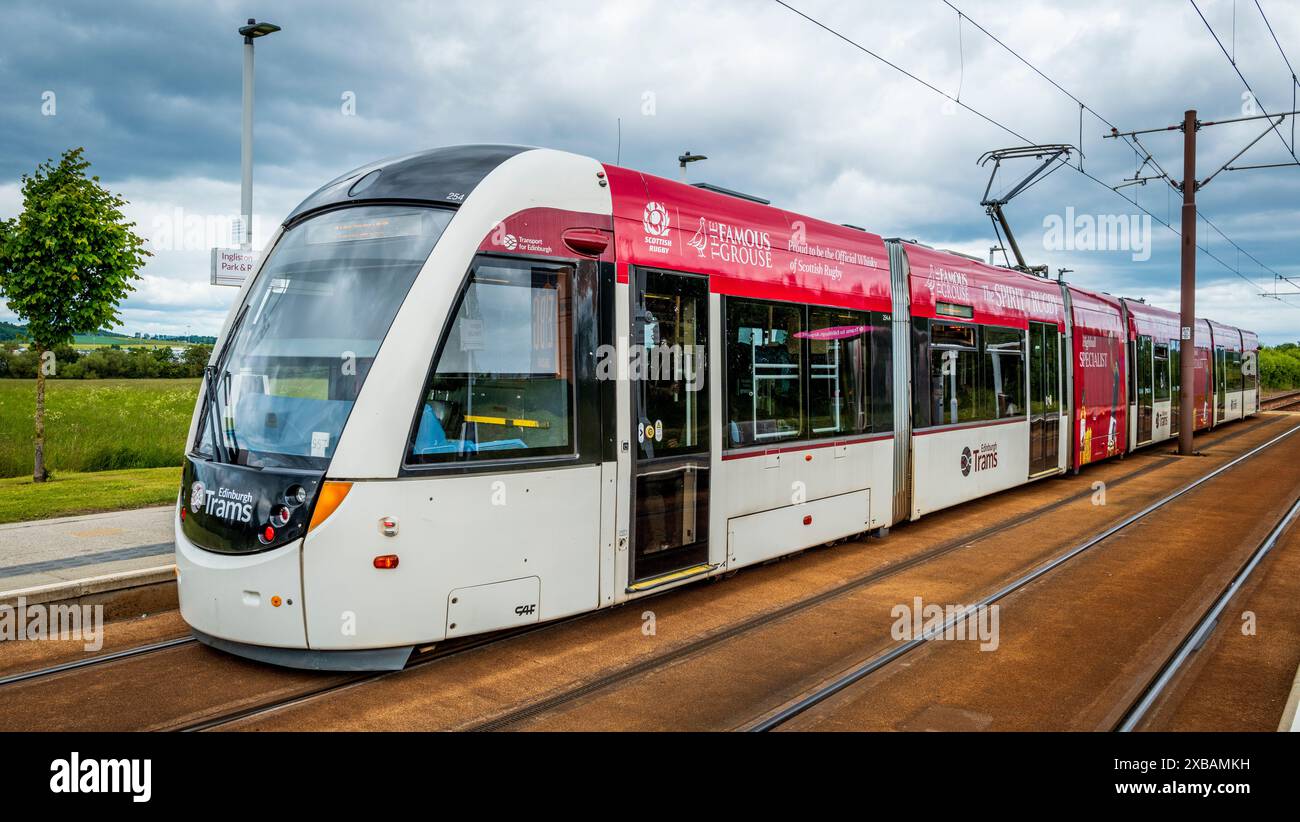 Edinburgh Tram at Ingliston Park & Ride Station, near Edinburgh, Scotland Stock Photo Alamy