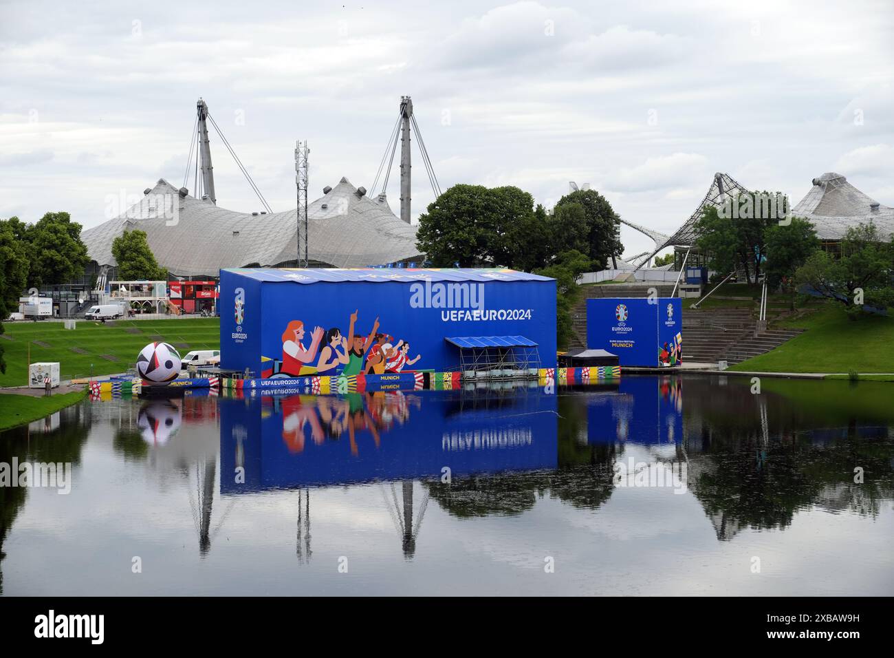 A general view of the Fanzone at Olympiapark, Munich.Germany will face