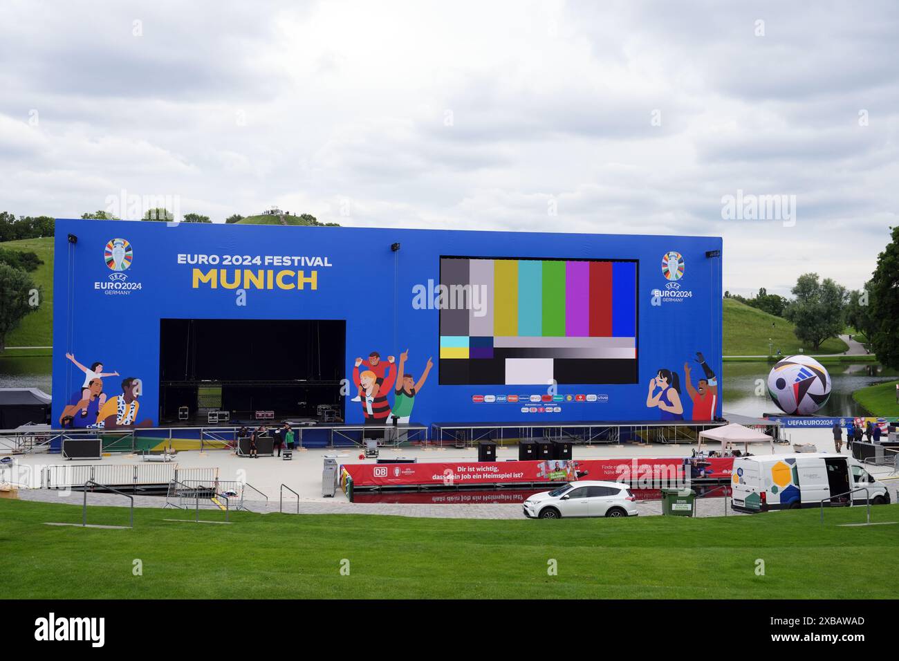 A general view of the Fanzone at Olympiapark, Munich.Germany will face