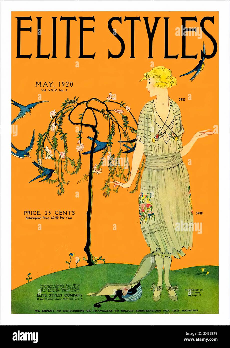 Elite Styles May 1920. Vintage Illustrated Magazine Cover Stock Photo ...