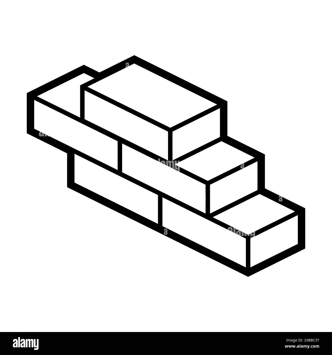 Bricks icon in isometry style. Construction image for website, app