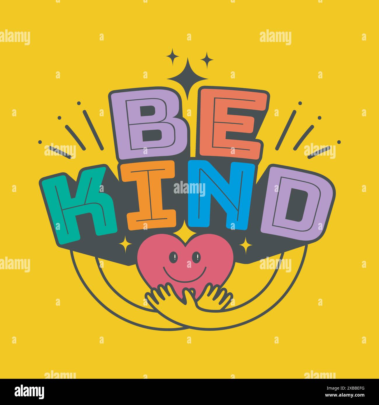 Be kind trendy colorful typography vector illustration for t shirt ...