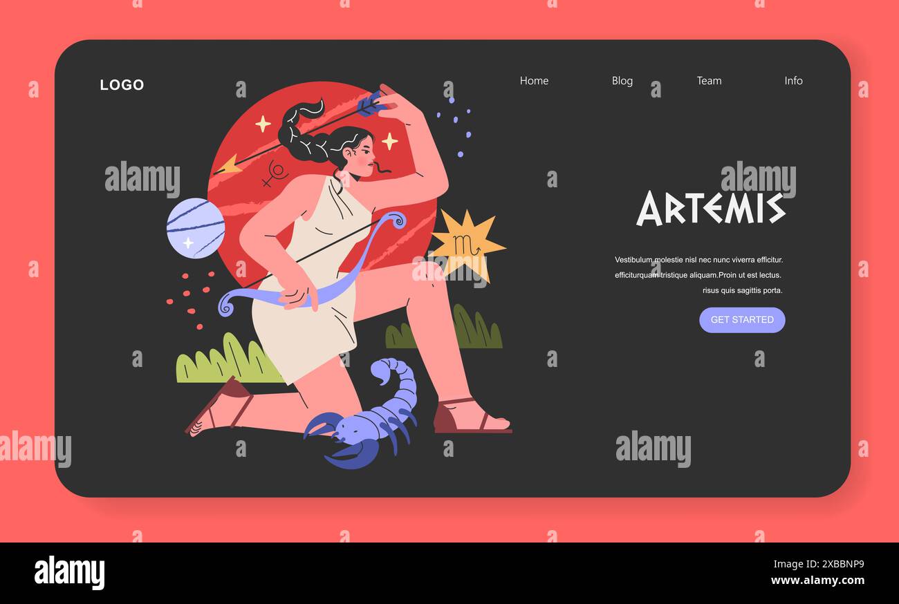 Ancient Greek Gods concept. Artemis, goddess of the hunt and moon ...