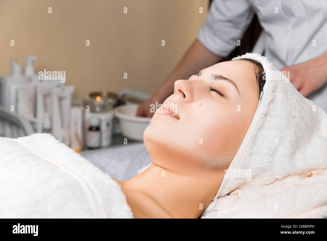 Happy female after procedures hi-res stock photography and images - Alamy