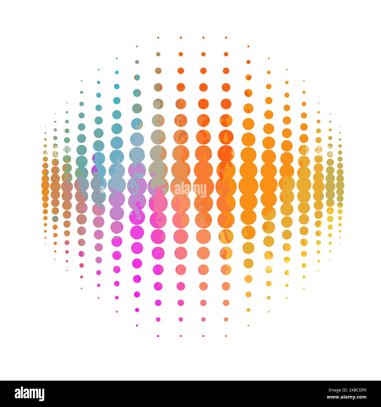 colored abstractions with halftone dots. Not AI, Vector illustration Stock Vector