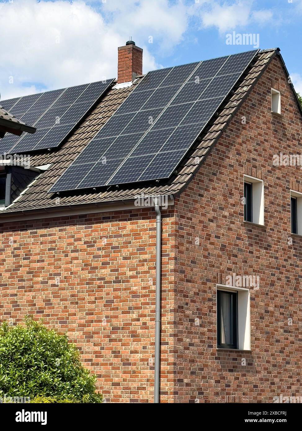 Solar cells from thermal solar system Solar collectors on house roof ...