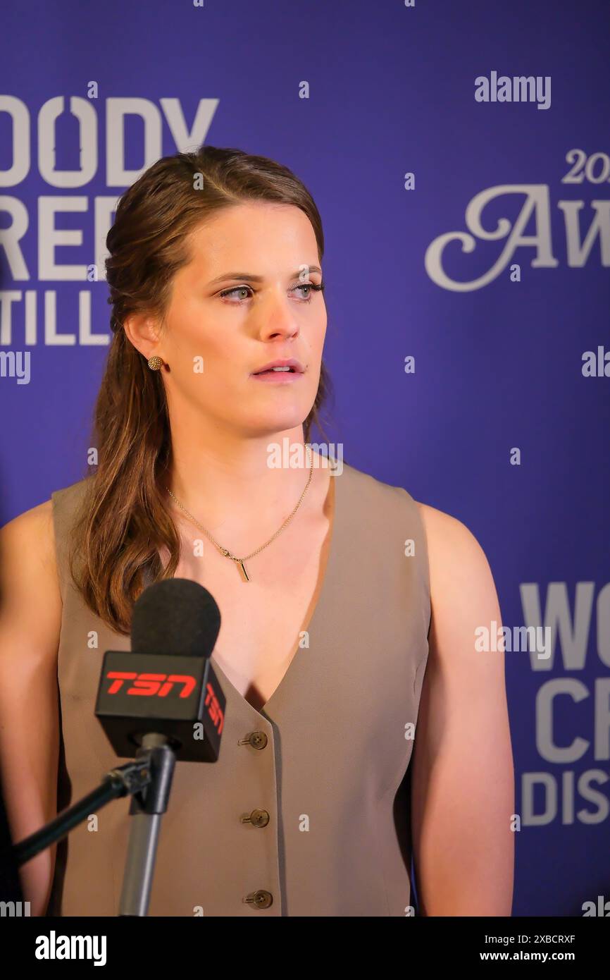 St. Paul, Minnesota, USA. 11th June, 2024. KRISTIN CAMPBELL speaks to media during the 2024 PWHL awards held at the Intercontinental Hotel in downtown St. Paul, Minnesota. (Credit Image: © Steven Garcia/ZUMA Press Wire) EDITORIAL USAGE ONLY! Not for Commercial USAGE! Credit: ZUMA Press, Inc./Alamy Live News Stock Photo