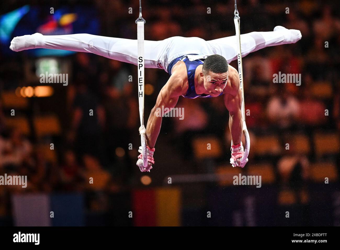 Joe Fraser (Great Britain). European Championships Munich 2022: Artistic Gymnastics, Men's Rings. Stock Photo