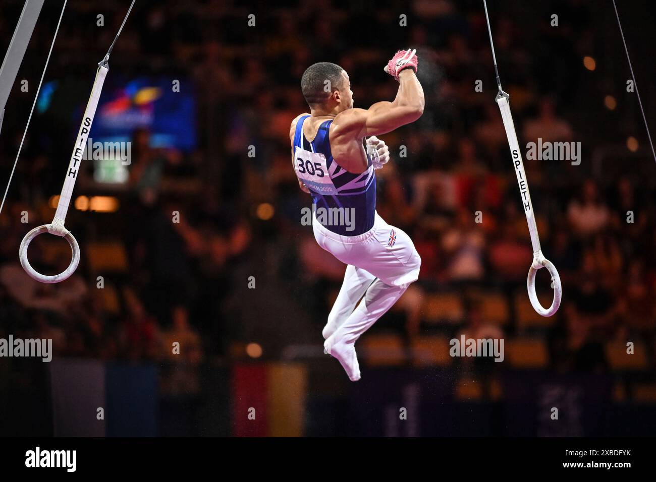 Joe Fraser (Great Britain). European Championships Munich 2022: Artistic Gymnastics, Men's Rings. Stock Photo
