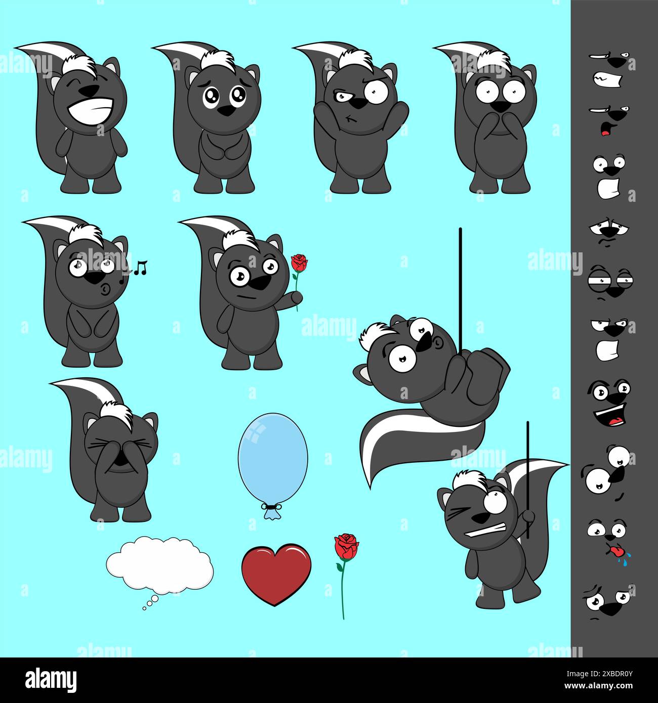 skunk cartoon pack collection in vector format Stock Vector Image & Art ...