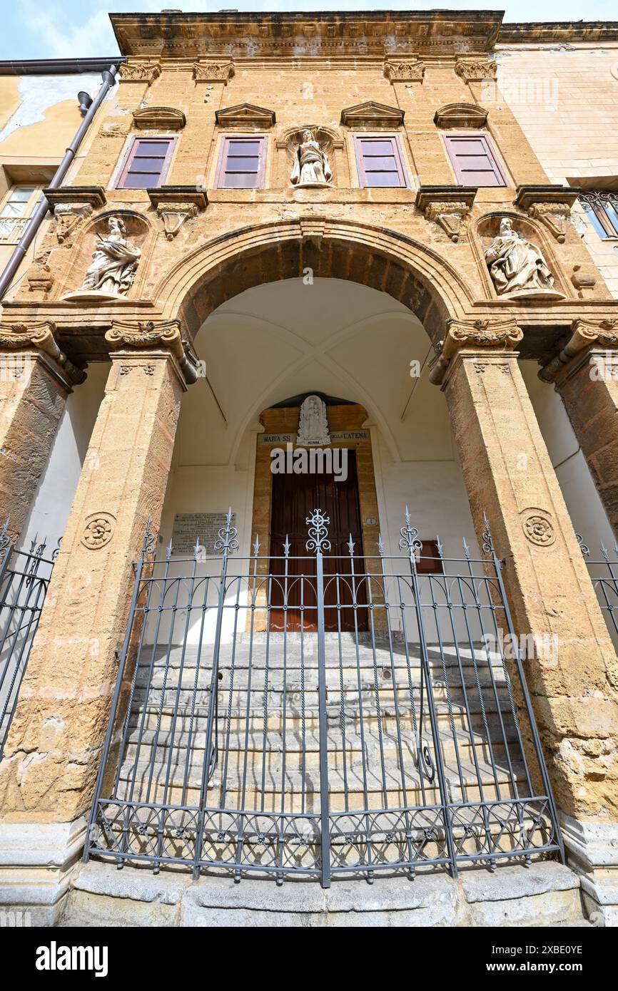 View of Church of Maria Santissima della Catena in Cefalu, Sicily, Italy Stock Photo