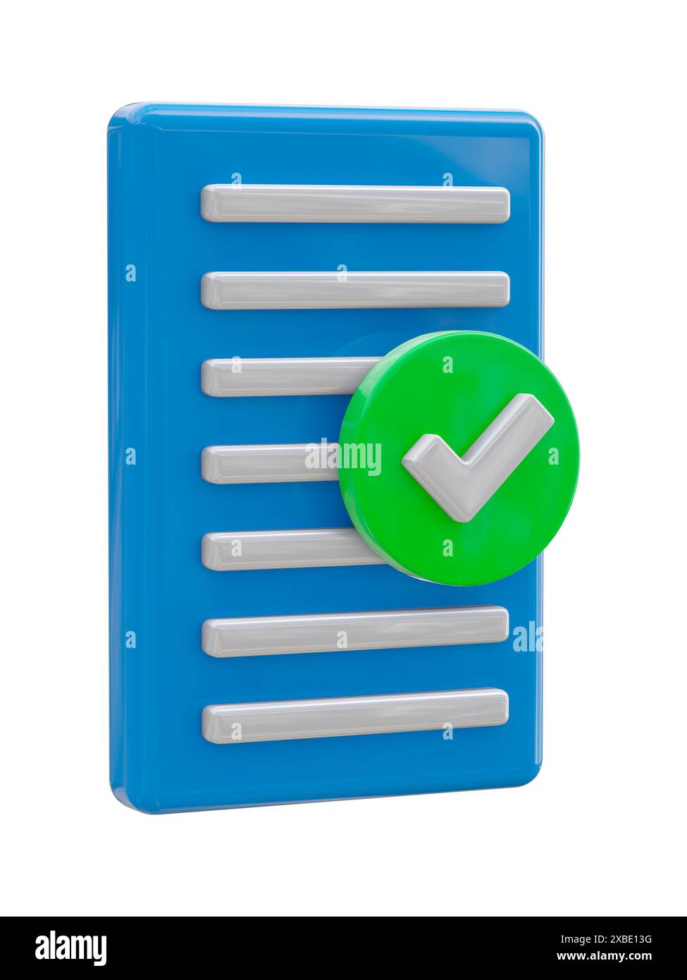 3D icon clipboard Paper Blank with Checklist Symbol. Paper Green Check ...